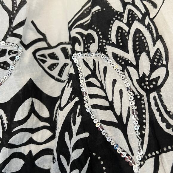 AVENUE black white silver sequin Maxi skirt SZ 18/20 NWT - Picture 7 of 15